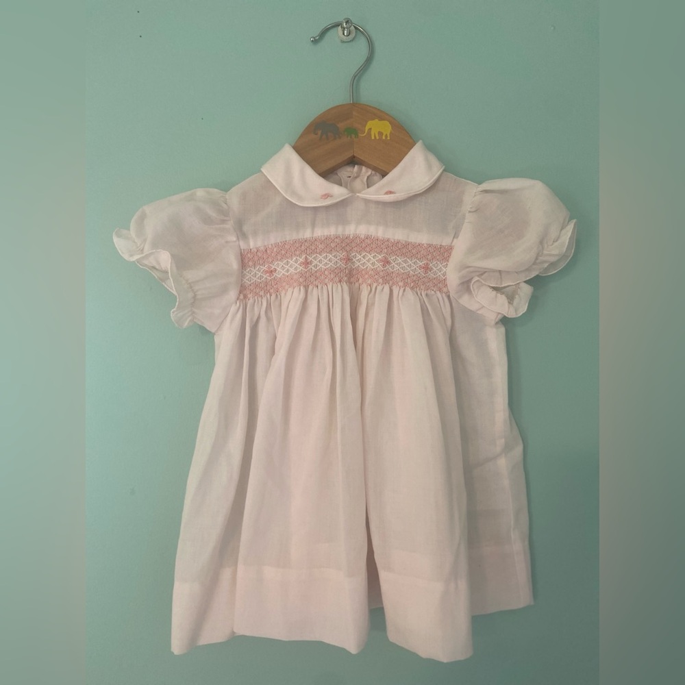 Vintage Pink Smocked Dress 6-9 months